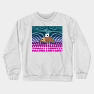 Skull Sloth Vaporwave Crewneck Sweatshirt